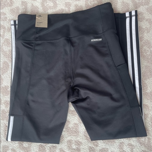 Adidas Primegreen Aeroready 7/8 Length High Rise Leggings with Side Stripe - Picture 5 of 9